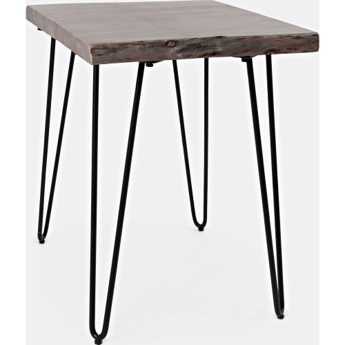 Nature's Edge Side Table in Slate Wood & Iron